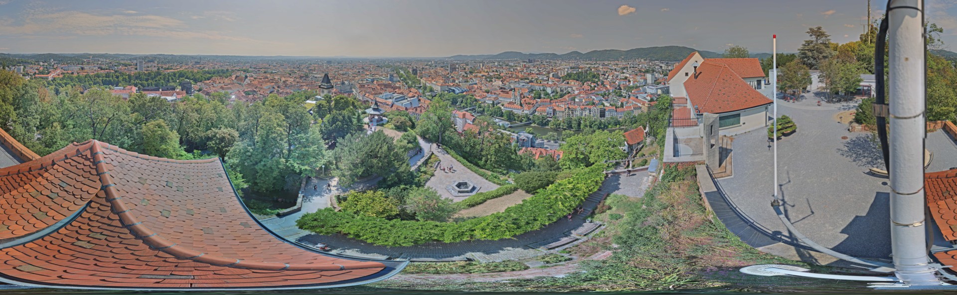 Archiv Foto Webcam Graz: Panorama vom Schlossberg