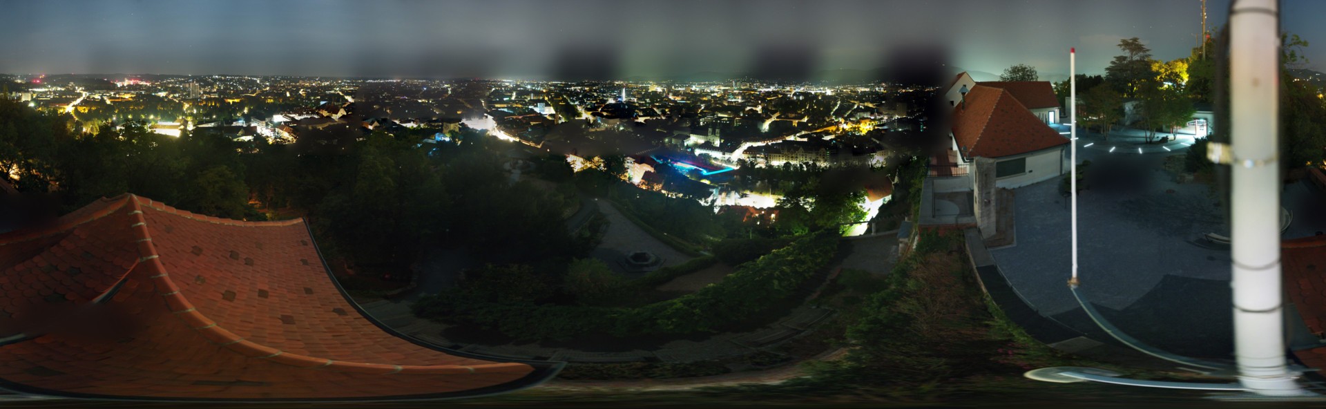 Archiv Foto Webcam Graz: Panorama vom Schlossberg