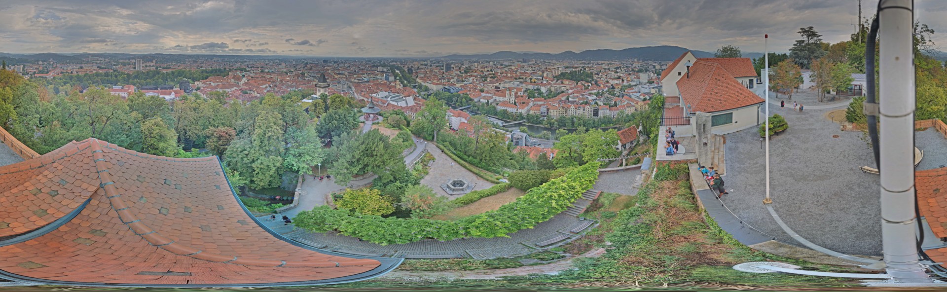 Archiv Foto Webcam Graz: Panorama vom Schlossberg