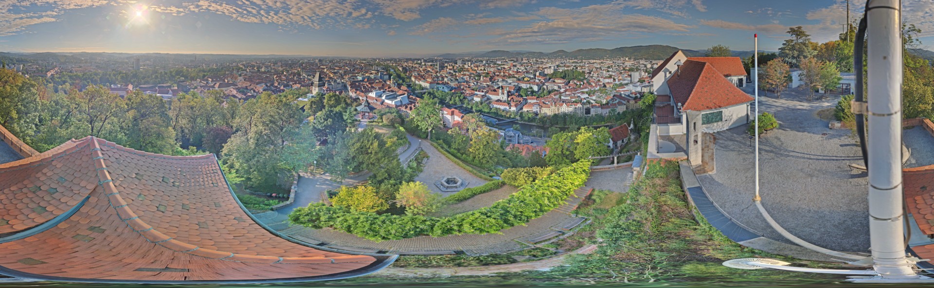 Archiv Foto Webcam Graz: Panorama vom Schlossberg