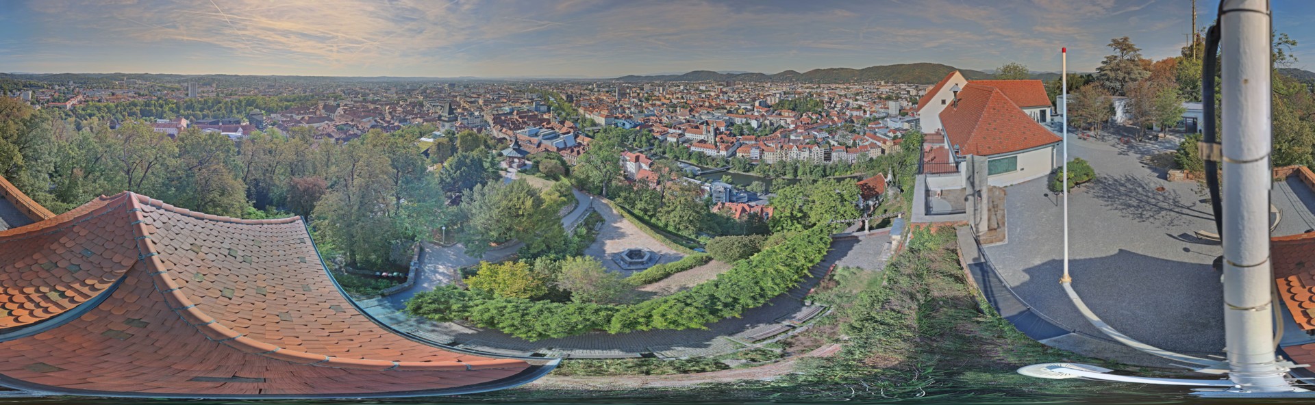 Archiv Foto Webcam Graz: Panorama vom Schlossberg