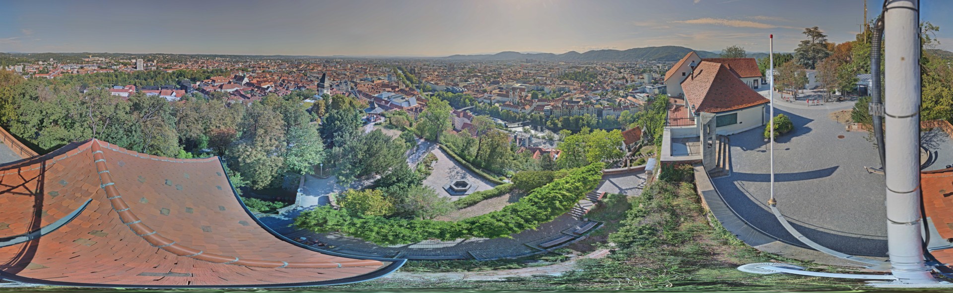 Archiv Foto Webcam Graz: Panorama vom Schlossberg