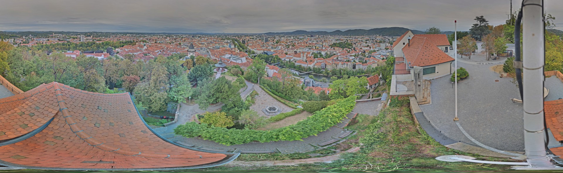 Archiv Foto Webcam Graz: Panorama vom Schlossberg