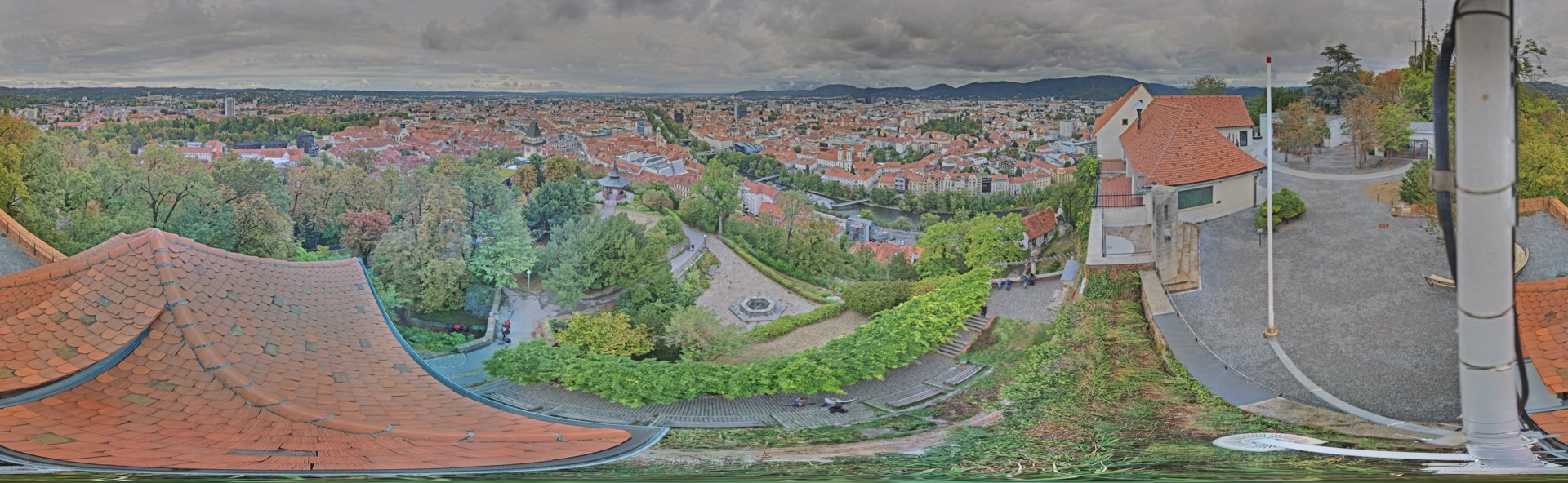 Archiv Foto Webcam Graz: Panorama vom Schlossberg