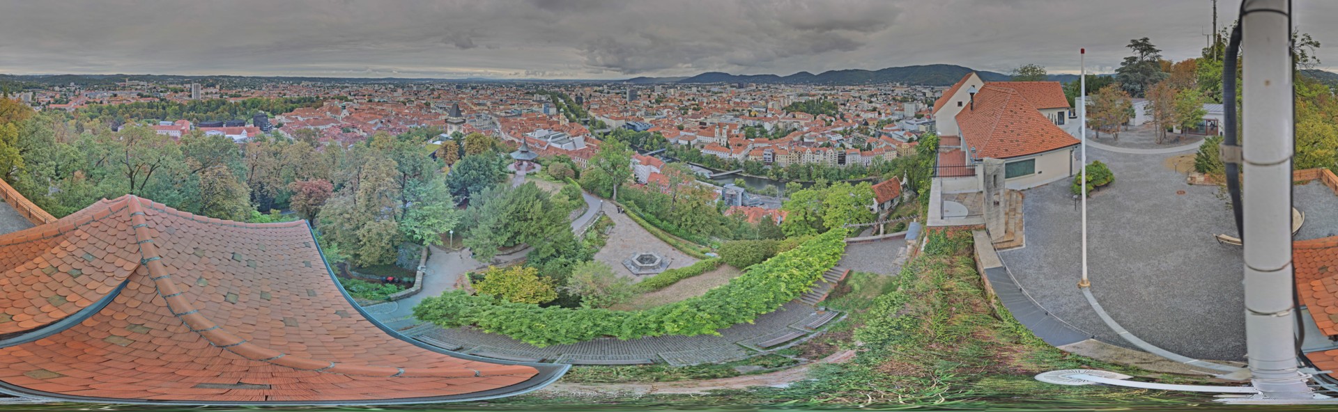 Archiv Foto Webcam Graz: Panorama vom Schlossberg