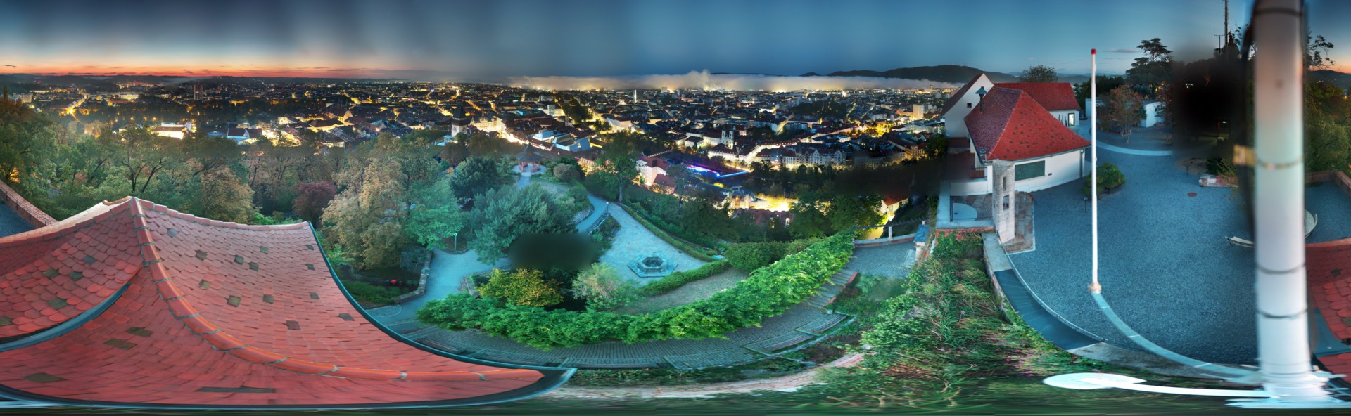 Archiv Foto Webcam Graz: Panorama vom Schlossberg