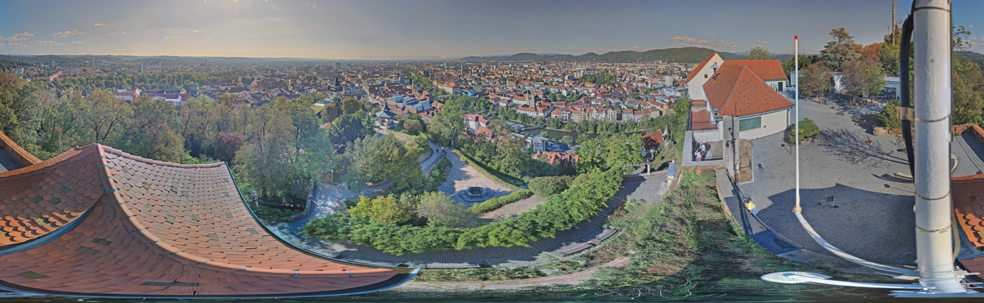 Archiv Foto Webcam Graz: Panorama vom Schlossberg