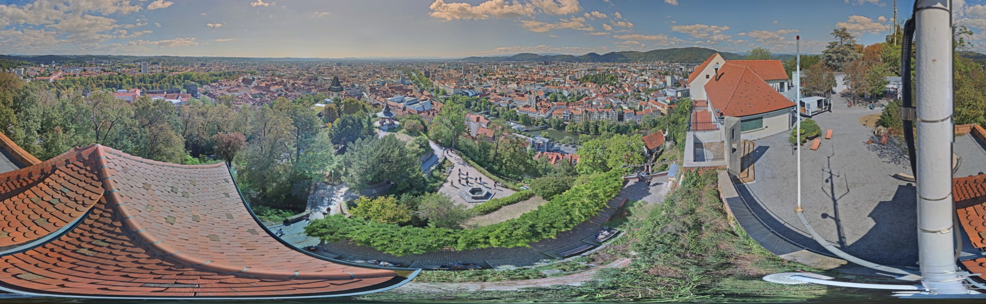 Archiv Foto Webcam Graz: Panorama vom Schlossberg