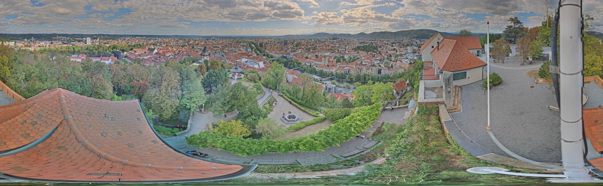 Archiv Foto Webcam Graz: Panorama vom Schlossberg