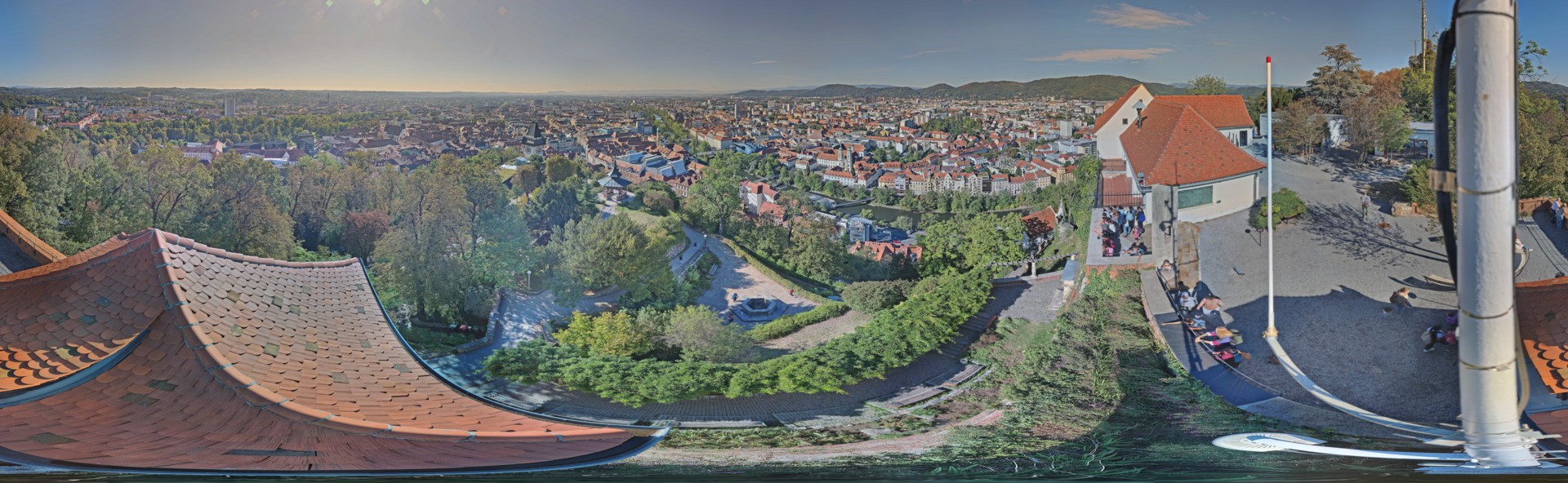 Archiv Foto Webcam Graz: Panorama vom Schlossberg