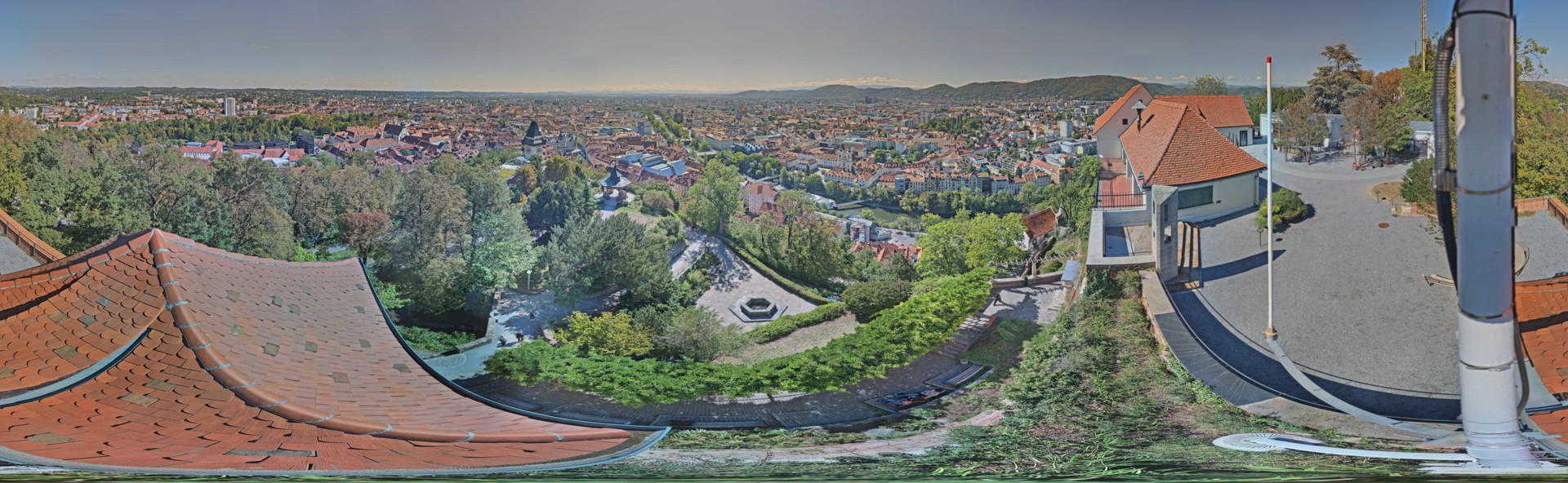 Archiv Foto Webcam Graz: Panorama vom Schlossberg