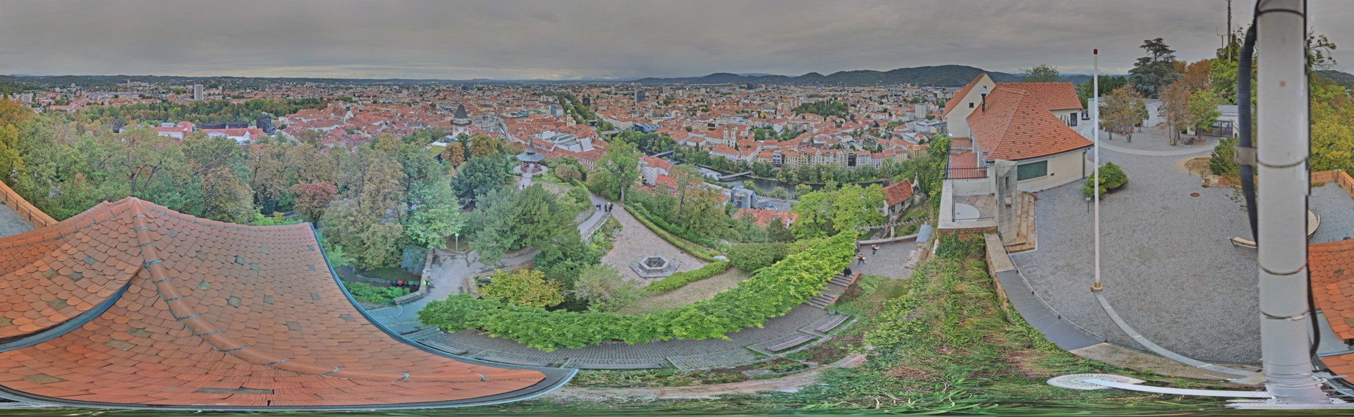 Archiv Foto Webcam Graz: Panorama vom Schlossberg