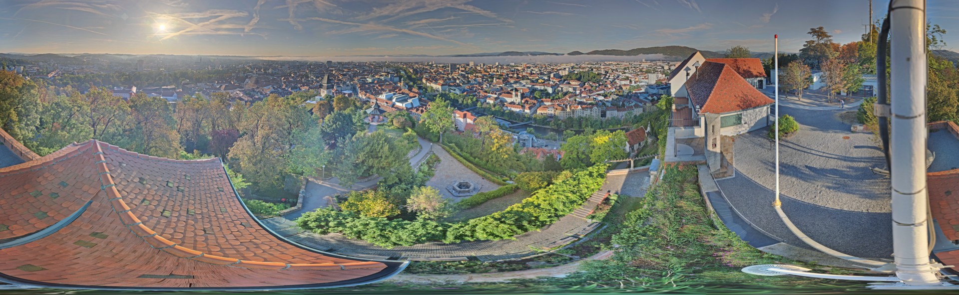 Archiv Foto Webcam Graz: Panorama vom Schlossberg