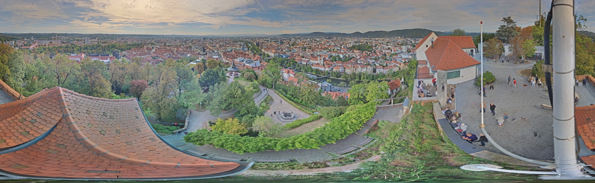 Archiv Foto Webcam Graz: Panorama vom Schlossberg