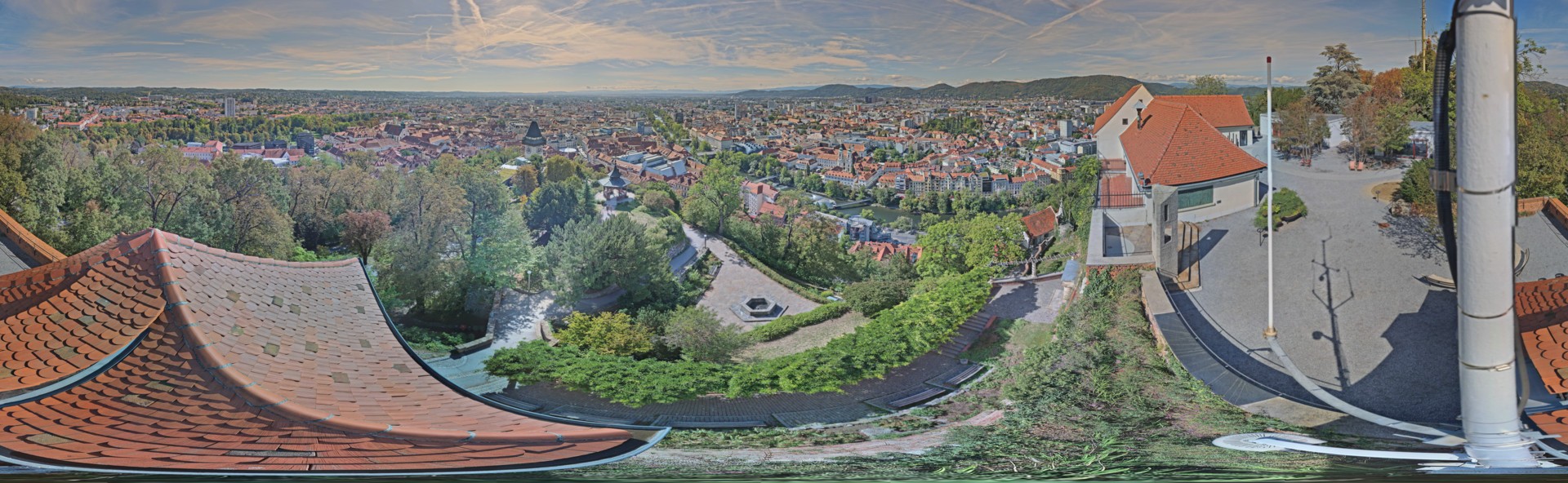 Archiv Foto Webcam Graz: Panorama vom Schlossberg