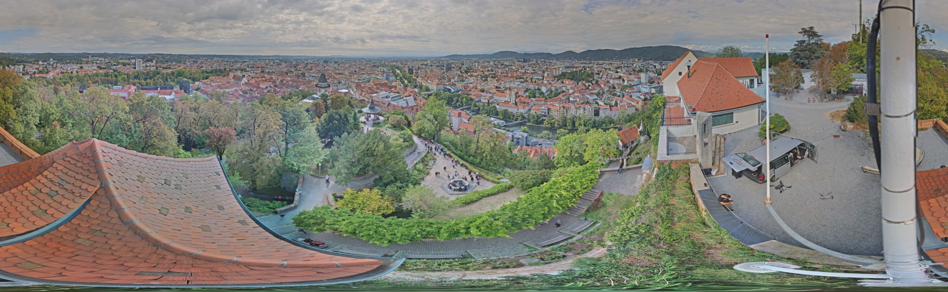 Archiv Foto Webcam Graz: Panorama vom Schlossberg