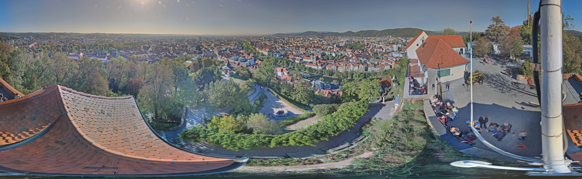 Archiv Foto Webcam Graz: Panorama vom Schlossberg