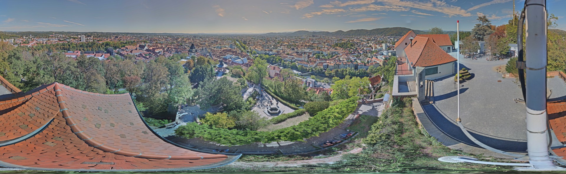 Archiv Foto Webcam Graz: Panorama vom Schlossberg
