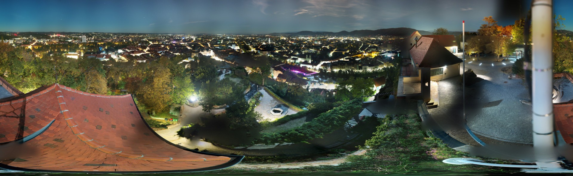Archiv Foto Webcam Graz: Panorama vom Schlossberg