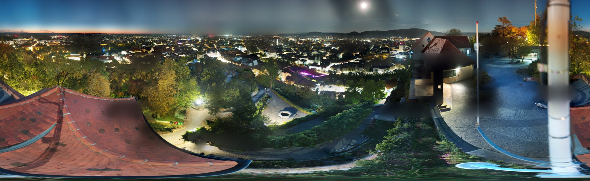 Archiv Foto Webcam Graz: Panorama vom Schlossberg