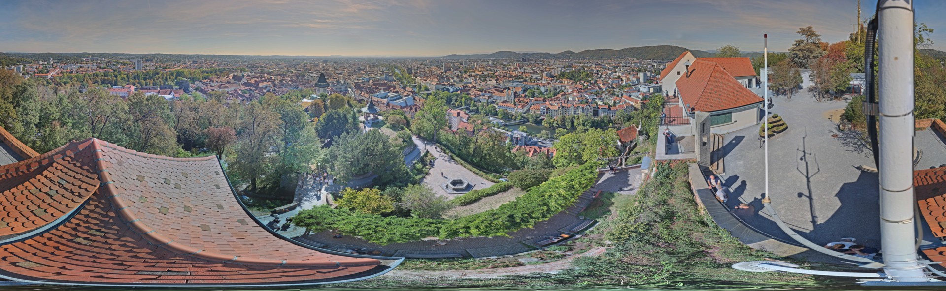 Archiv Foto Webcam Graz: Panorama vom Schlossberg