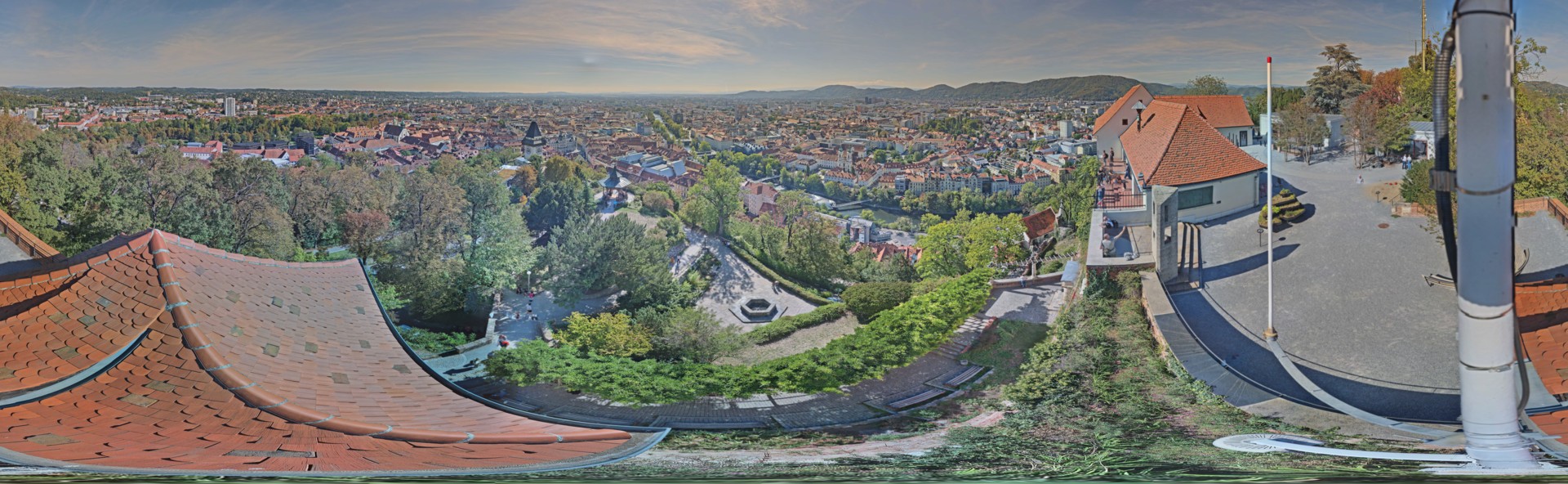 Archiv Foto Webcam Graz: Panorama vom Schlossberg