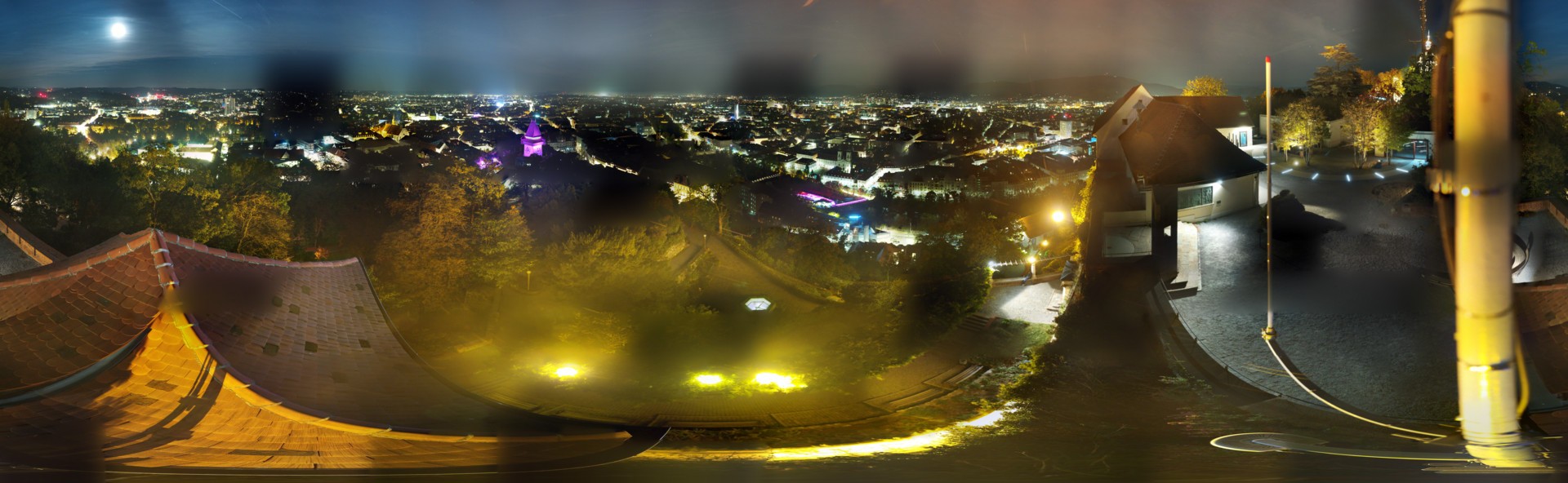 Archiv Foto Webcam Graz: Panorama vom Schlossberg