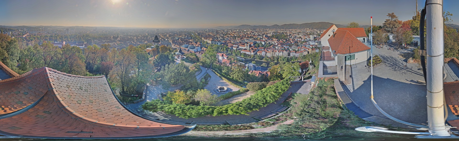 Archiv Foto Webcam Graz: Panorama vom Schlossberg