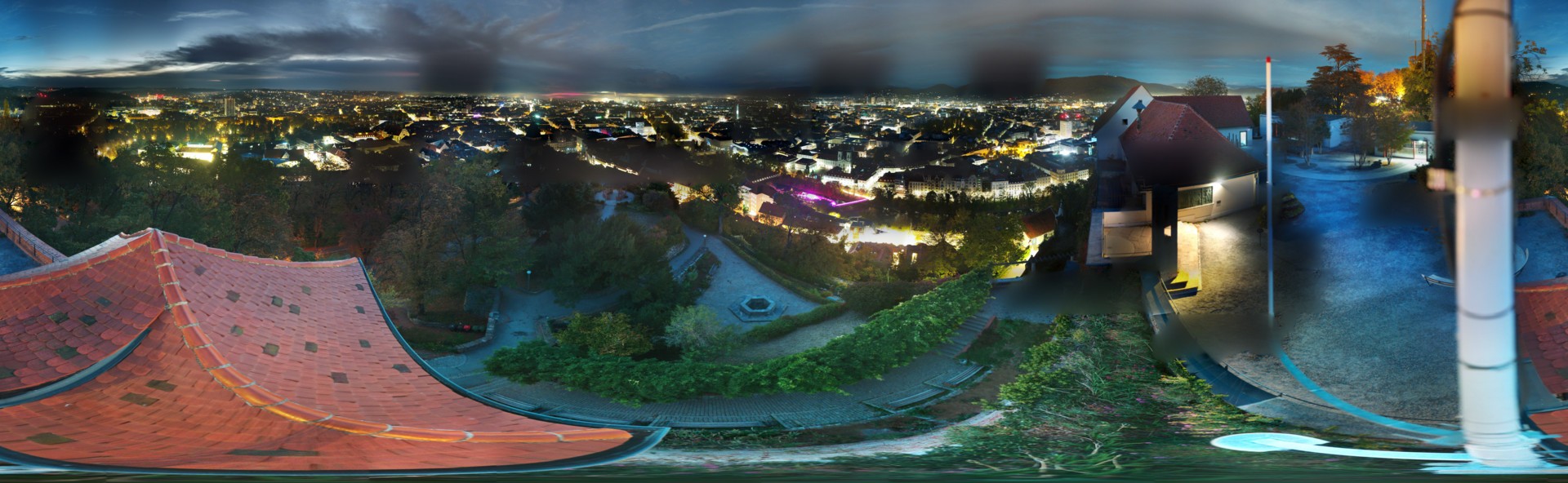 Archiv Foto Webcam Graz: Panorama vom Schlossberg