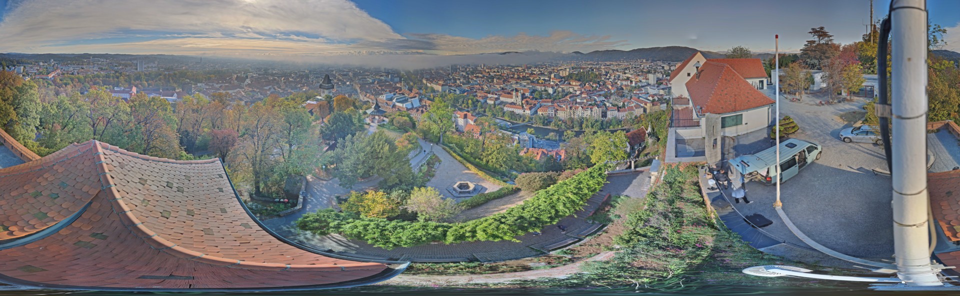 Archiv Foto Webcam Graz: Panorama vom Schlossberg