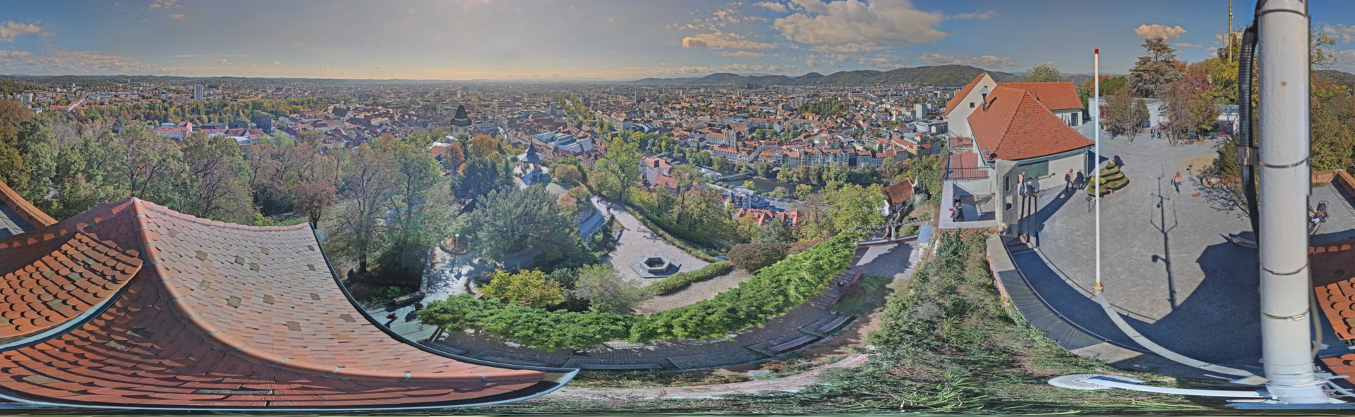 Archiv Foto Webcam Graz: Panorama vom Schlossberg