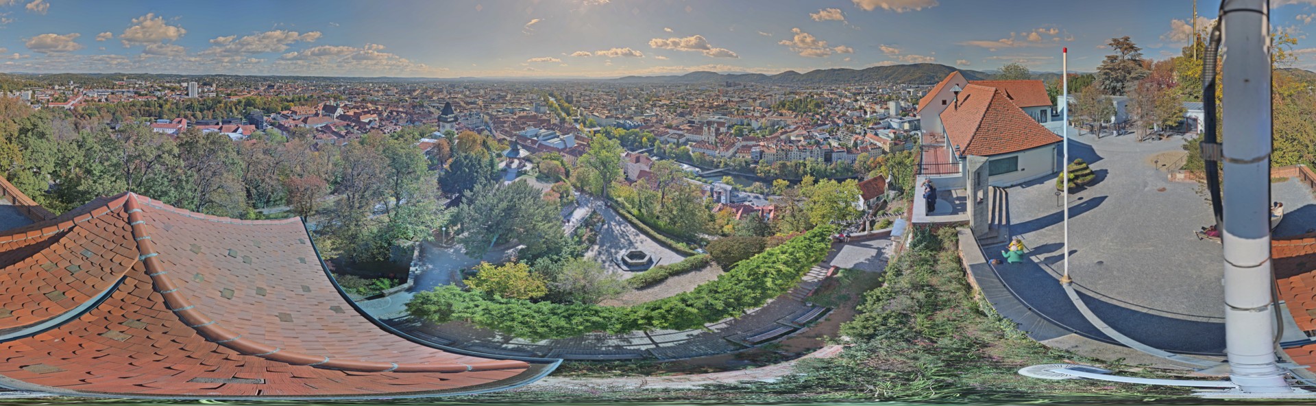 Archiv Foto Webcam Graz: Panorama vom Schlossberg