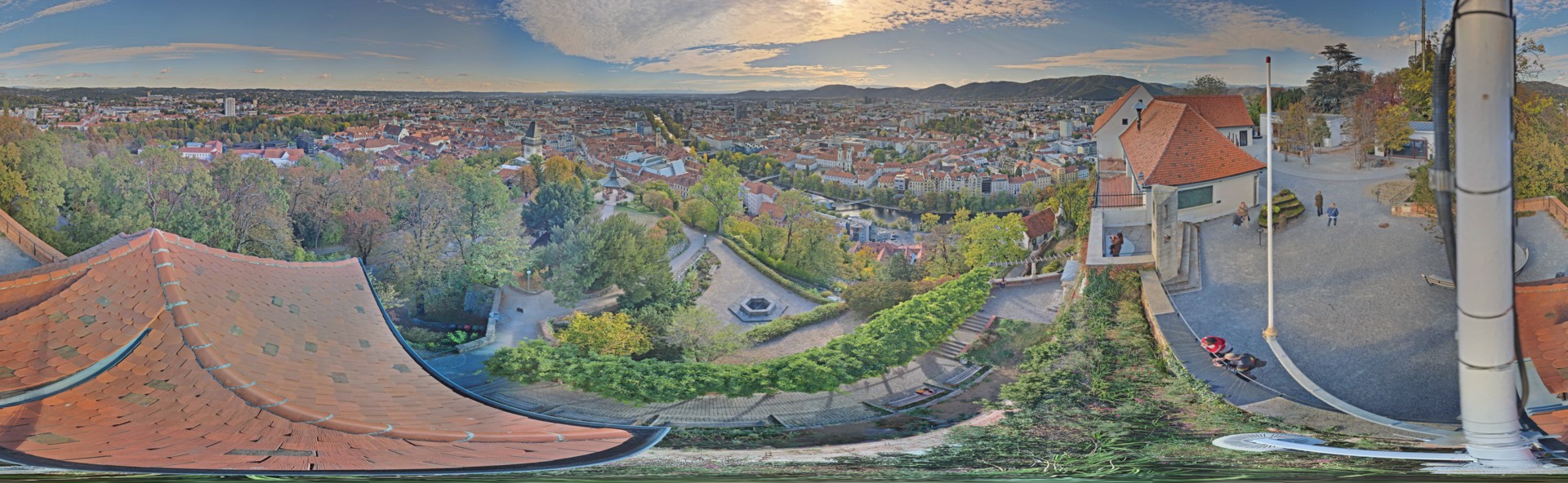Archiv Foto Webcam Graz: Panorama vom Schlossberg