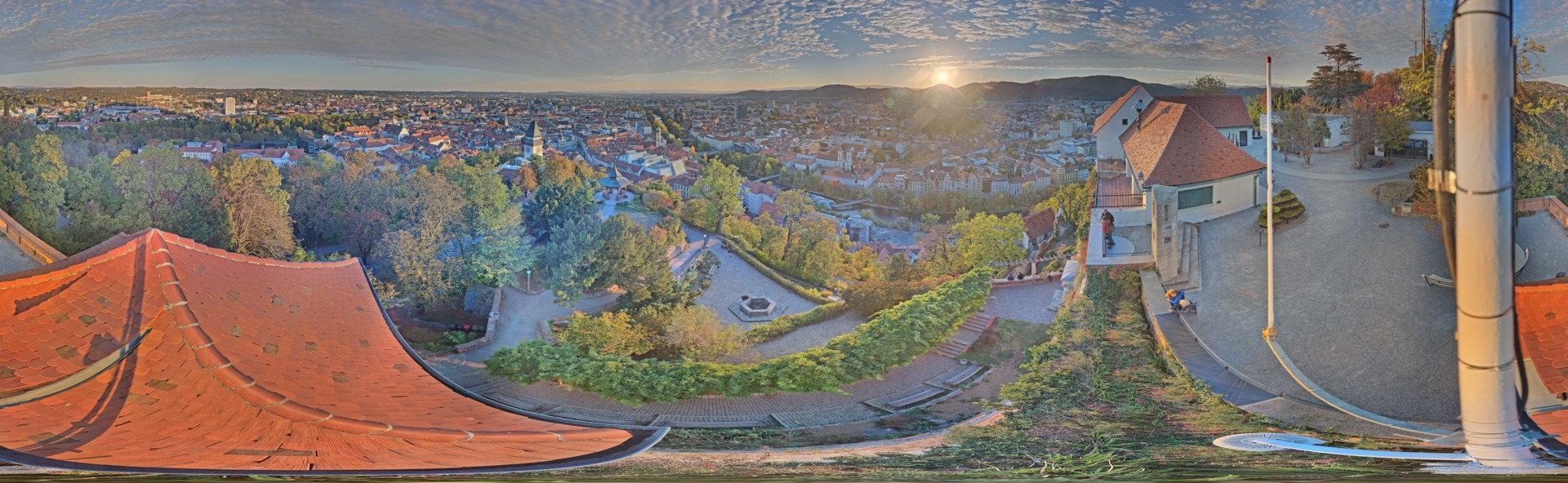 Archiv Foto Webcam Graz: Panorama vom Schlossberg