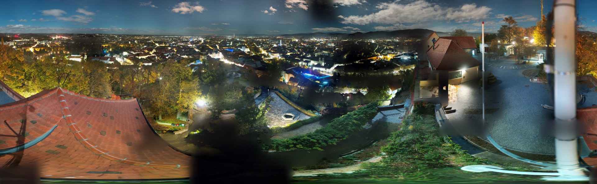 Archiv Foto Webcam Graz: Panorama vom Schlossberg