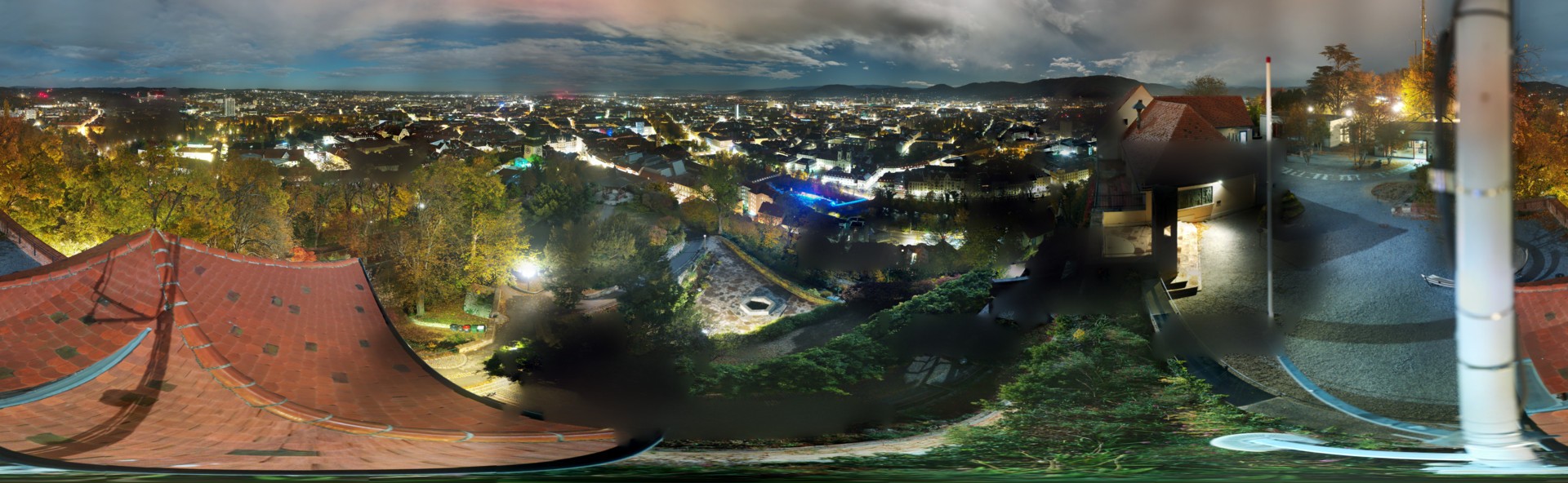 Archiv Foto Webcam Graz: Panorama vom Schlossberg