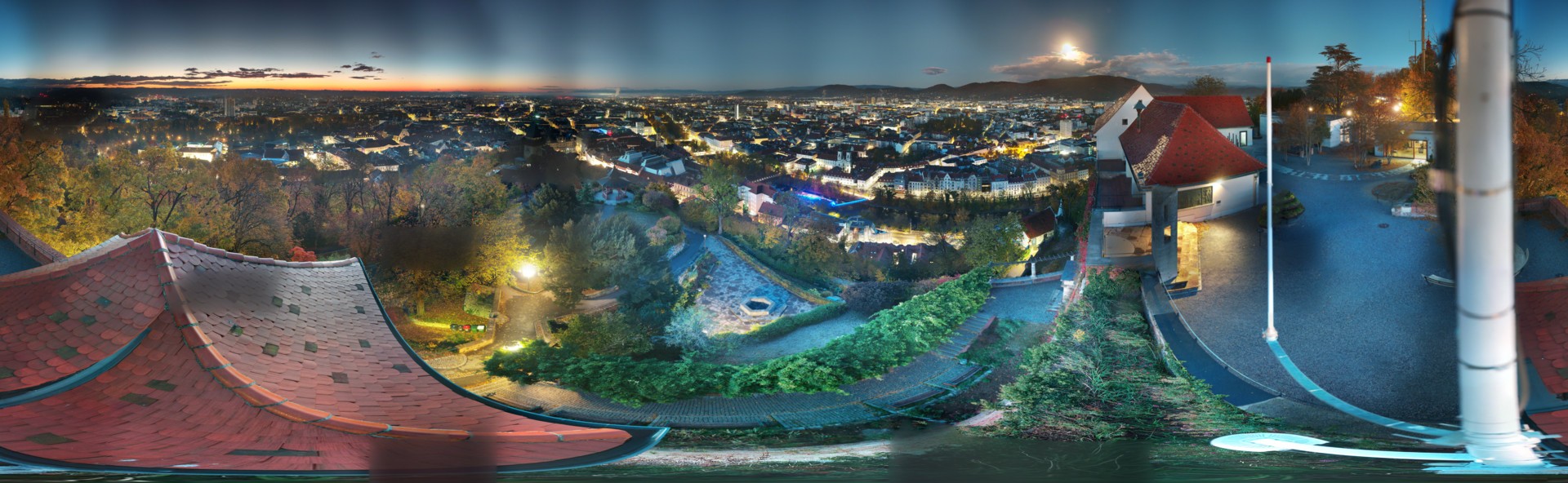 Archiv Foto Webcam Graz: Panorama vom Schlossberg