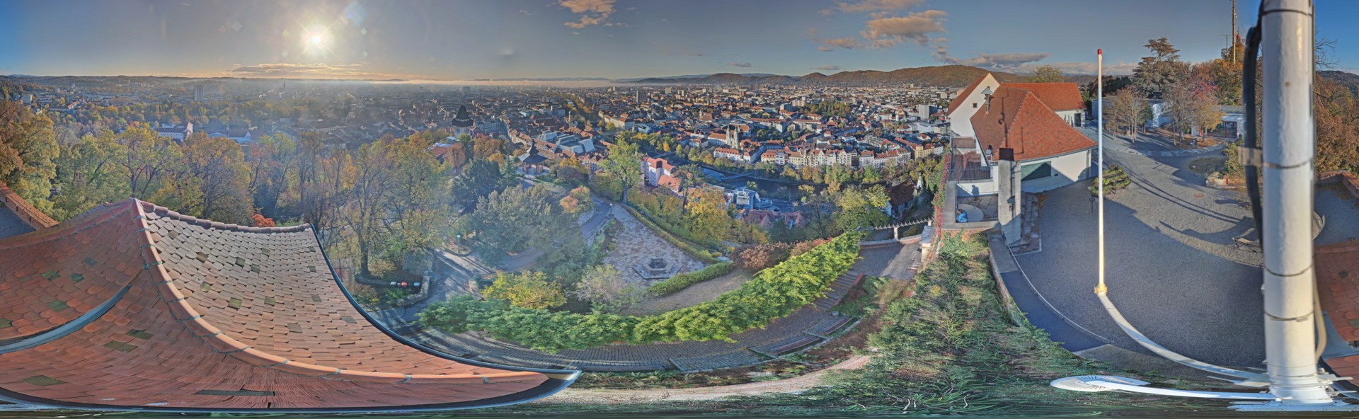 Archiv Foto Webcam Graz: Panorama vom Schlossberg