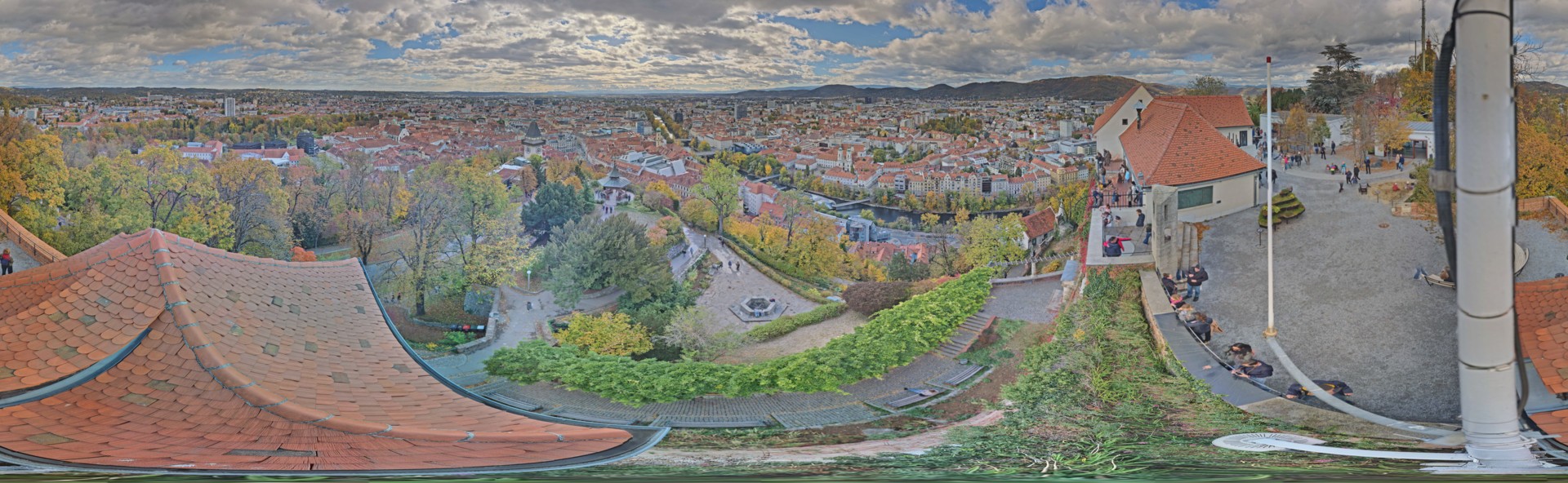 Archiv Foto Webcam Graz: Panorama vom Schlossberg