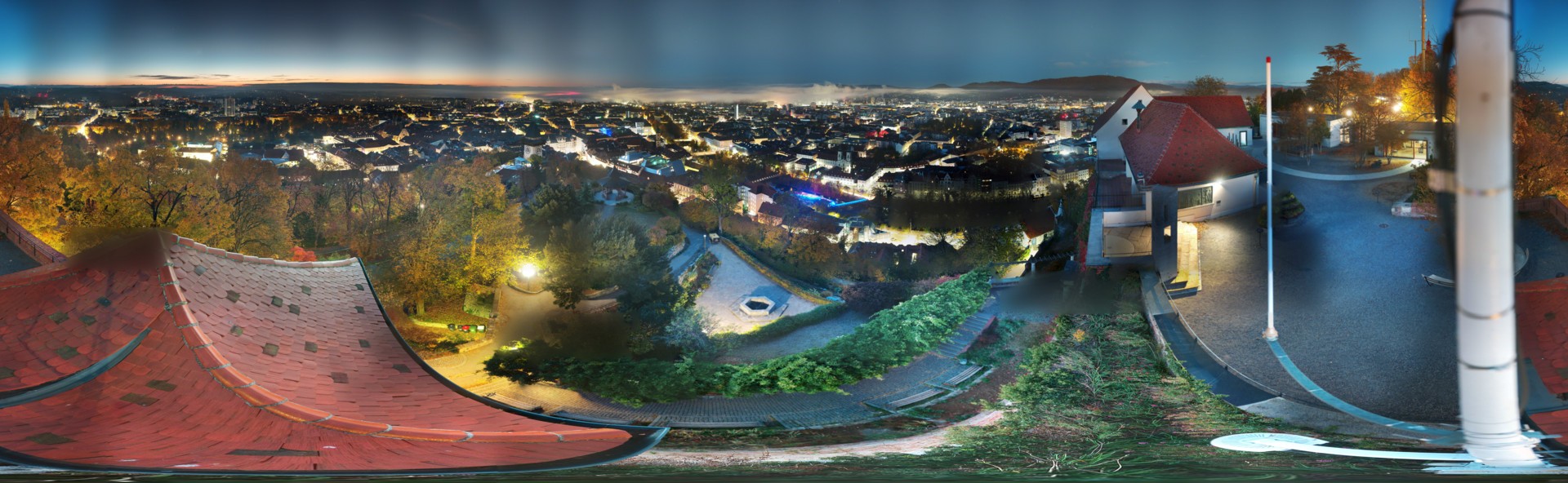 Archiv Foto Webcam Graz: Panorama vom Schlossberg