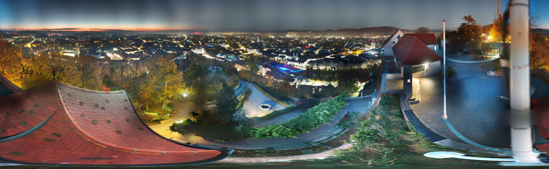 Archiv Foto Webcam Graz: Panorama vom Schlossberg