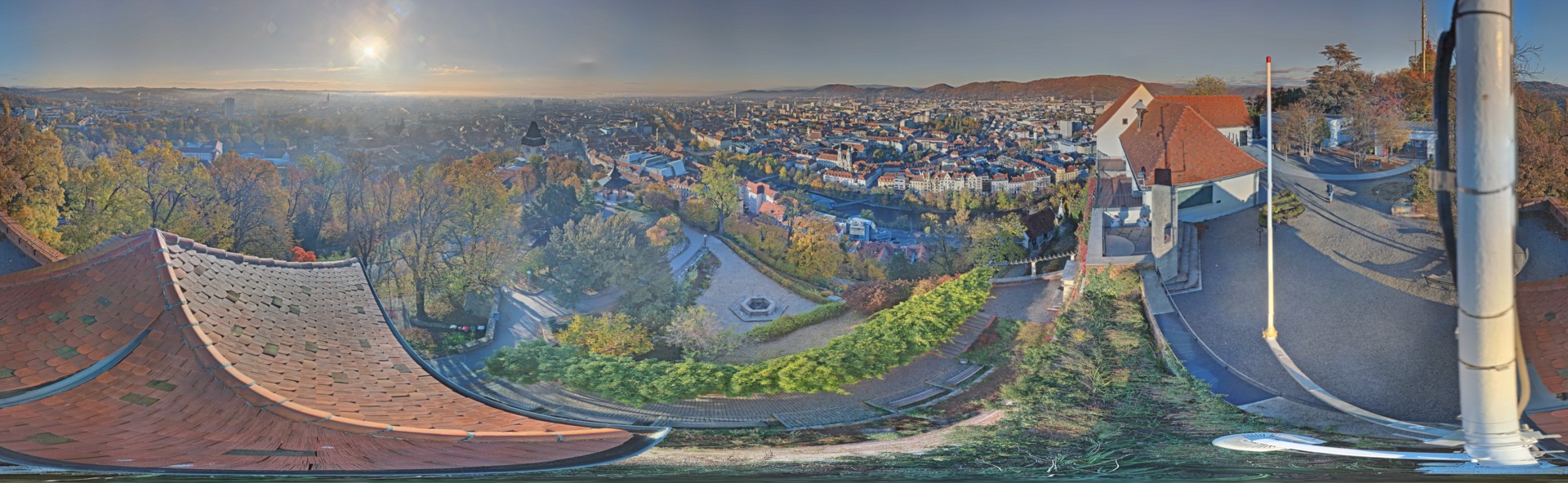 Archiv Foto Webcam Graz: Panorama vom Schlossberg