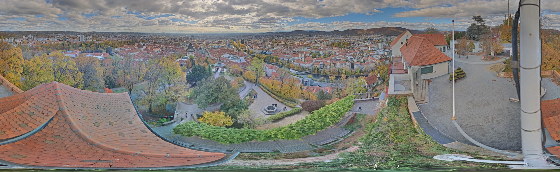 Archiv Foto Webcam Graz: Panorama vom Schlossberg