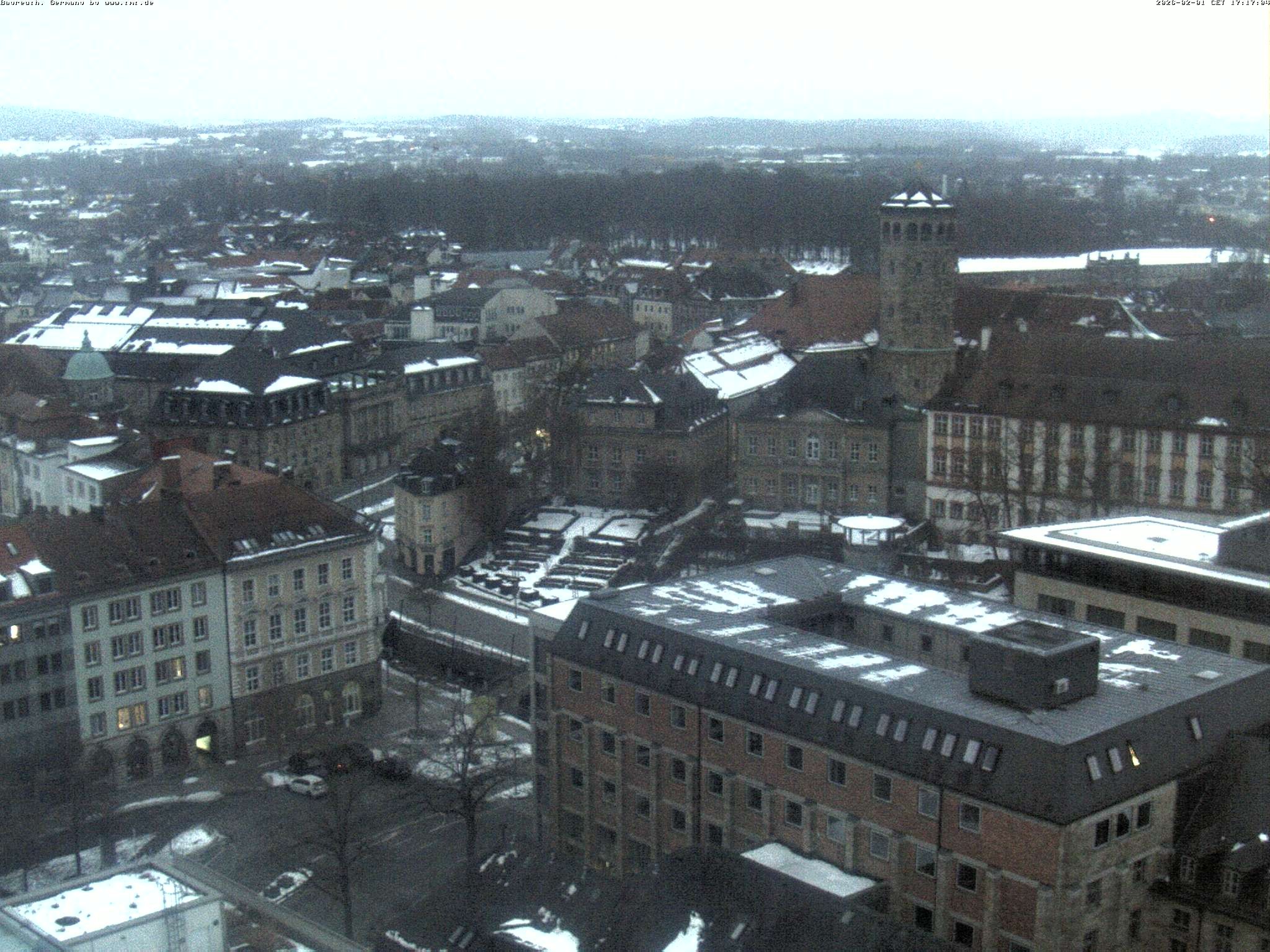 Archiv Foto Webcam Bayreuth: Blick vom Rathaus