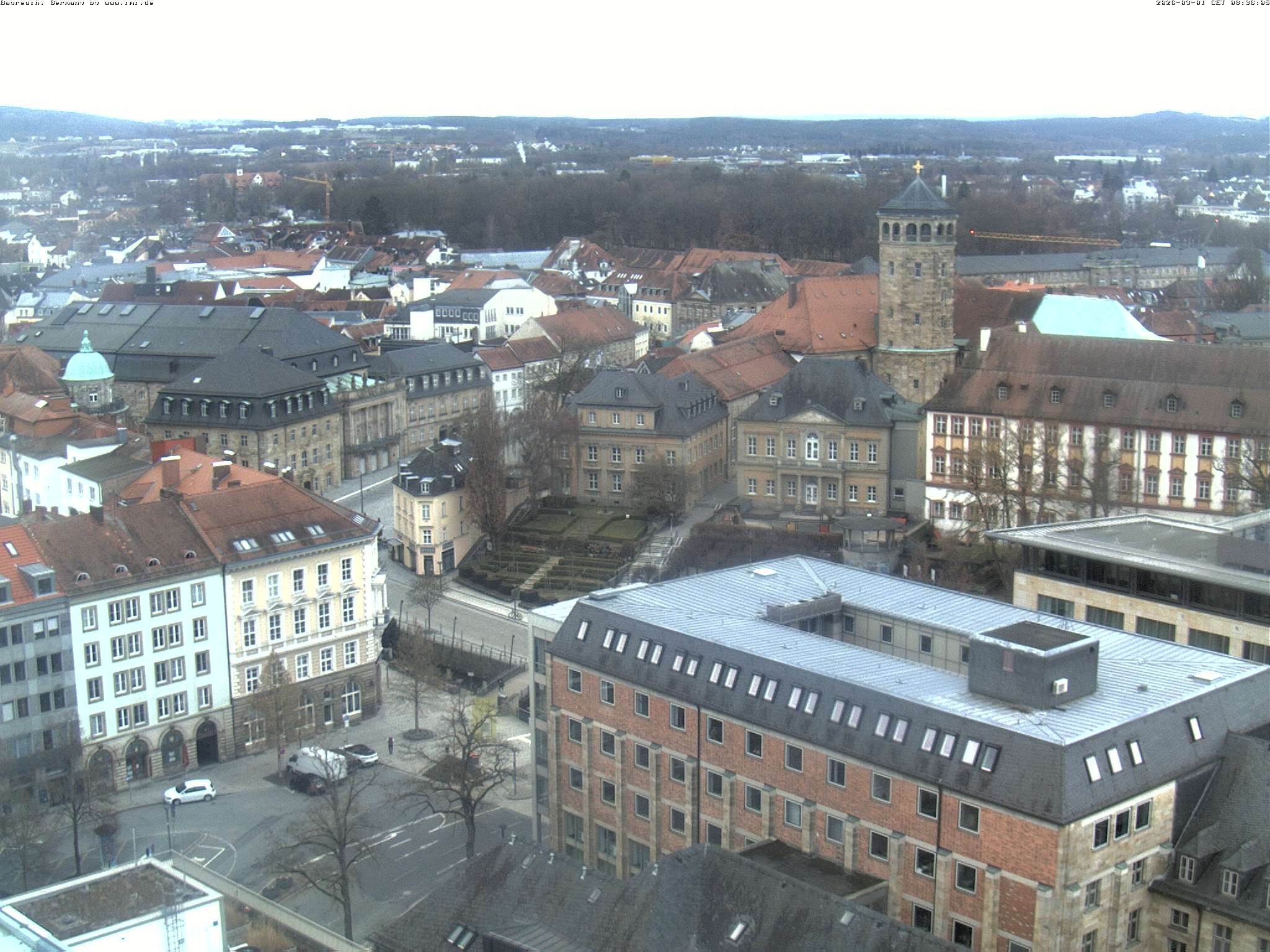 Archiv Foto Webcam Bayreuth: Blick vom Rathaus