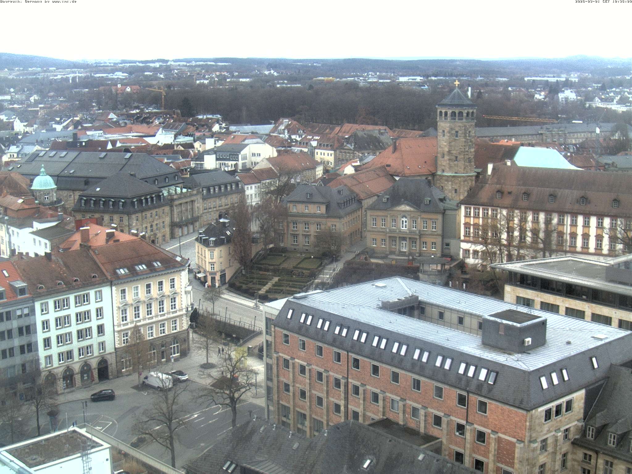 Archiv Foto Webcam Bayreuth: Blick vom Rathaus