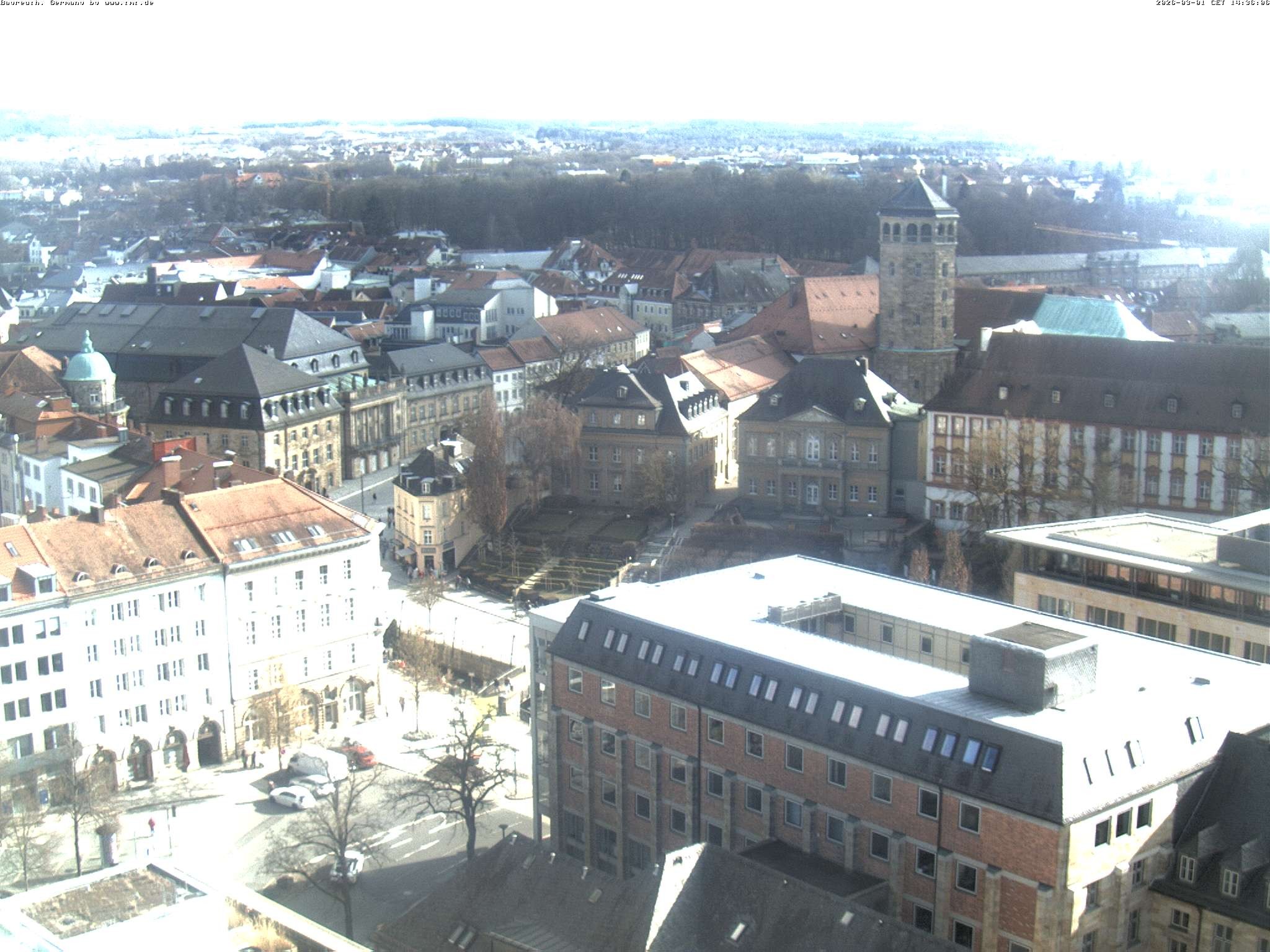 Archiv Foto Webcam Bayreuth: Blick vom Rathaus