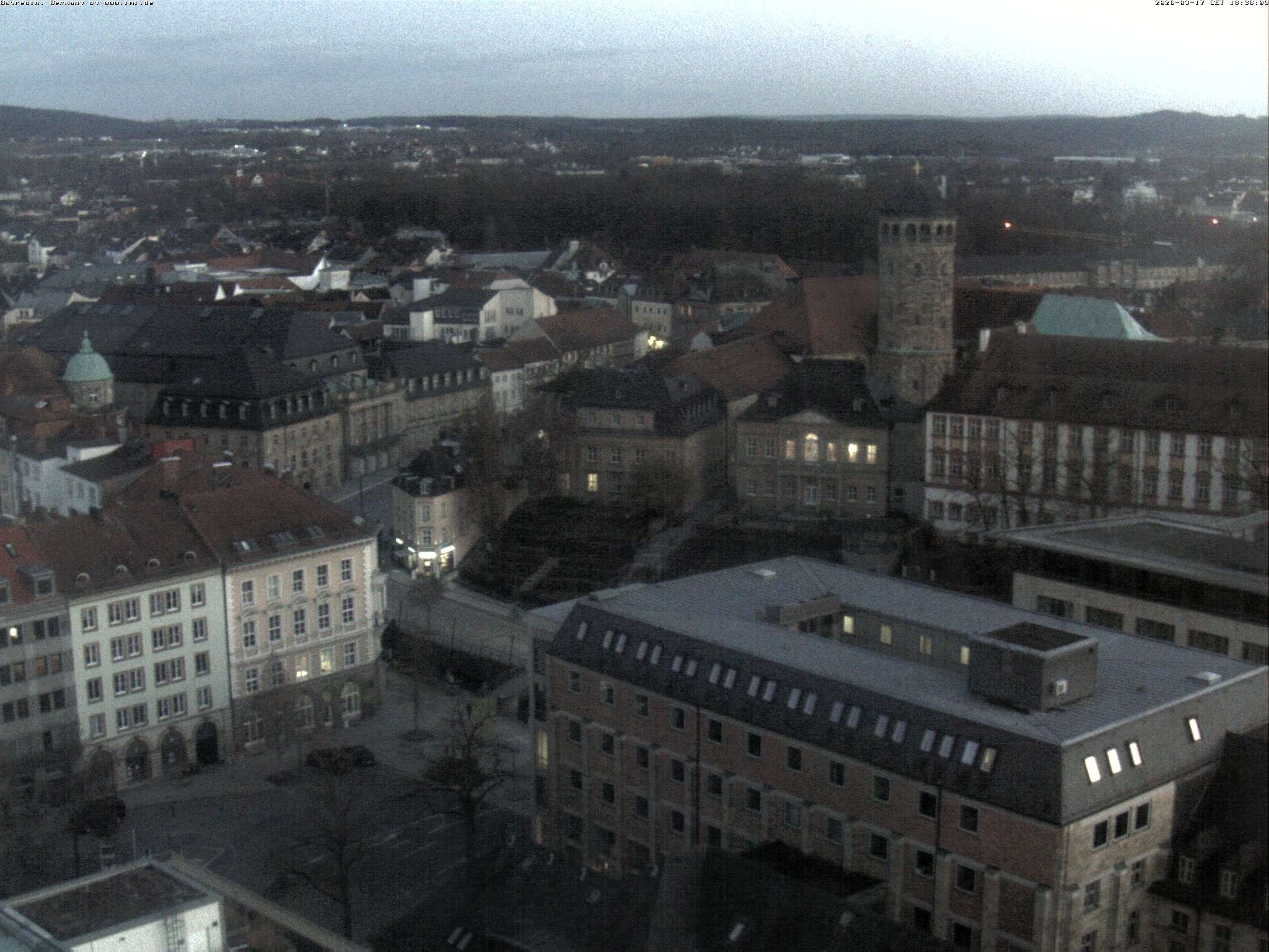 Archiv Foto Webcam Bayreuth: Blick vom Rathaus