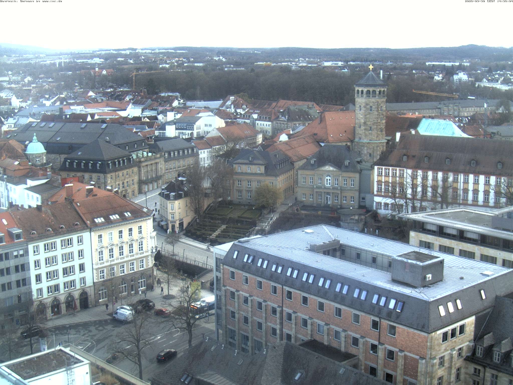 Archiv Foto Webcam Bayreuth: Blick vom Rathaus