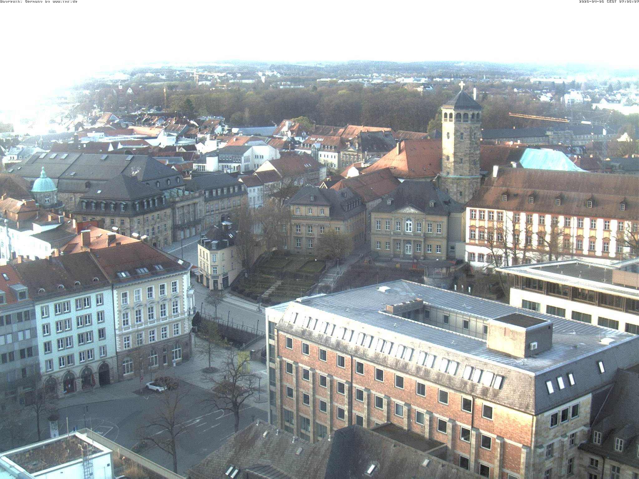 Archiv Foto Webcam Bayreuth: Blick vom Rathaus